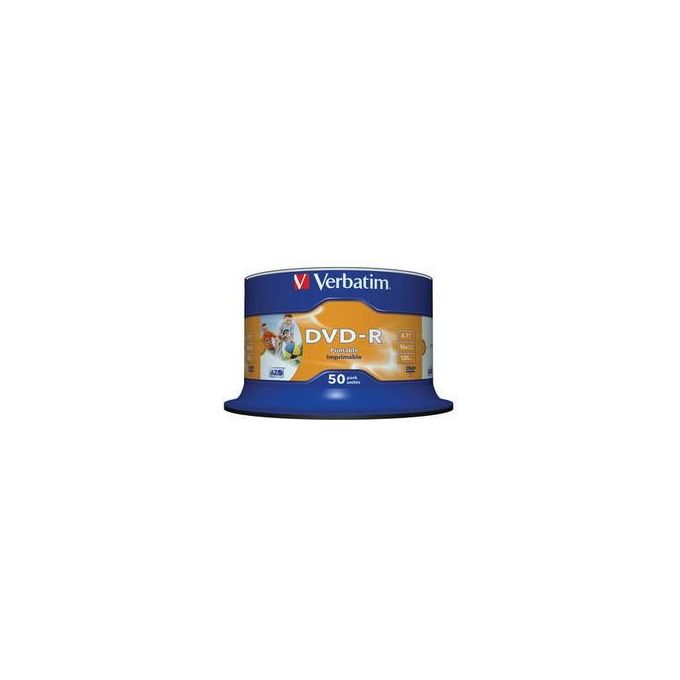 Verbatim 43533 DVD-R 4.7 GB 16x Stampabile Wide Inkjet Printable 50 Pezzi colore Bianco