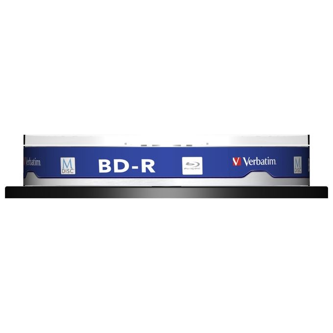 Verbatim 43825 M-DISC BD-R 25GB 4x Archiviazione Blu-Ray 10 Pezzi con Superficie Stampabile Inkjet colore Nero