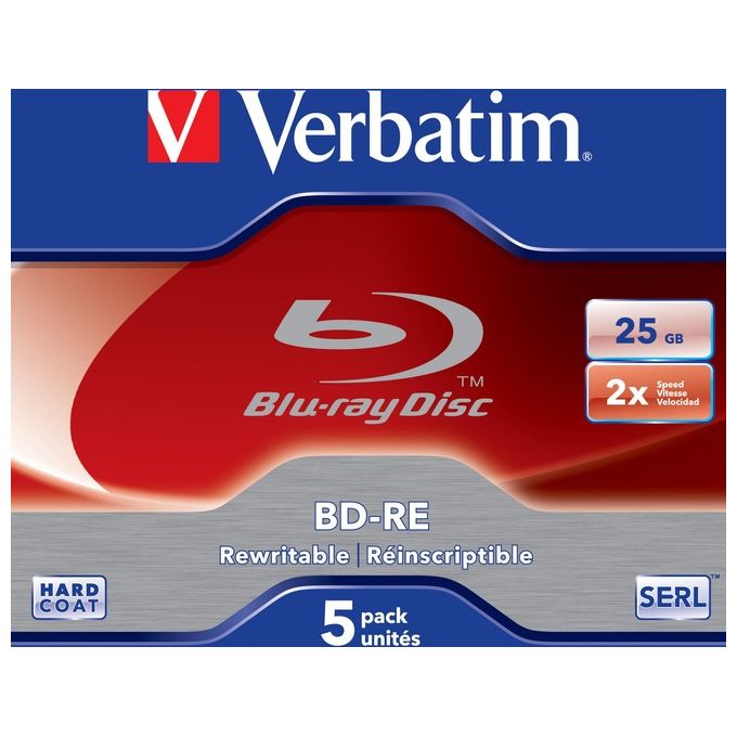 Verbatim Blu Ray Disc Re 25gb 2x Conf.5pz Xx Verbatim Blu Ray Disc Re 25gb 2x Conf.5pz Xx