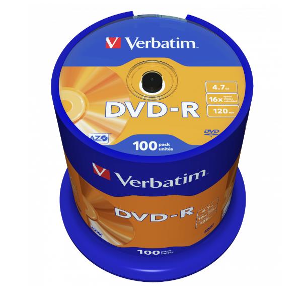 Verbatim Campana Da 100 Dvd-R 4.7GB 16X Serigrafati. 43549