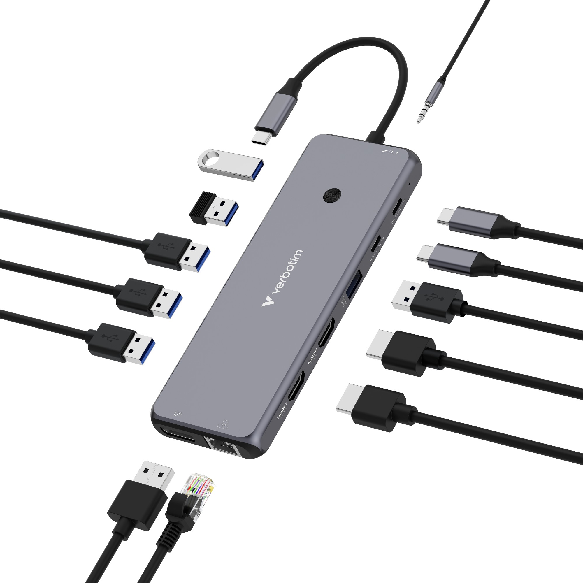 Verbatim CMH-13 USB tipo-C 10000 Mbit/s Argento