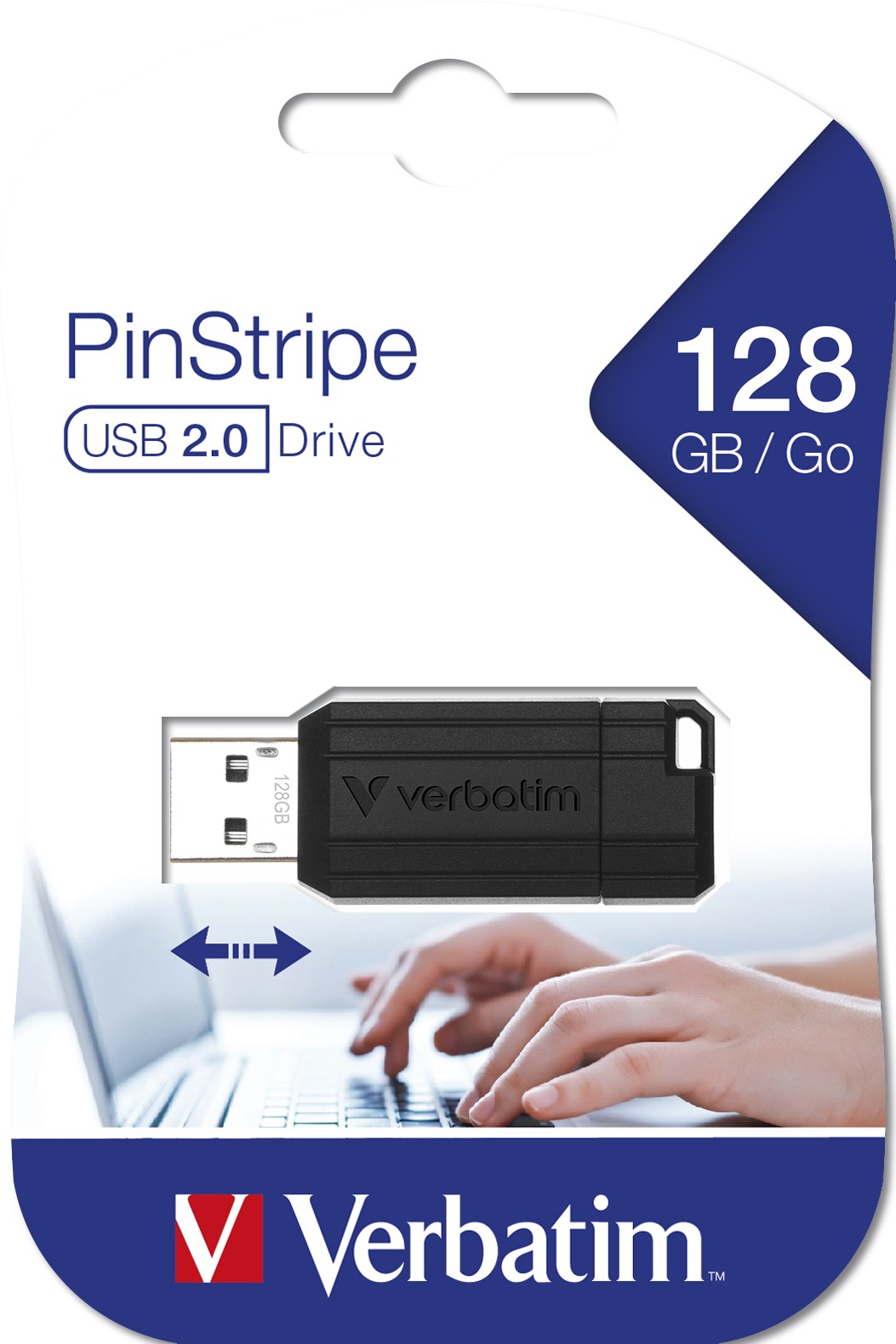 Verbatim PinStripe - Memoria USB da 128 GB - Nero