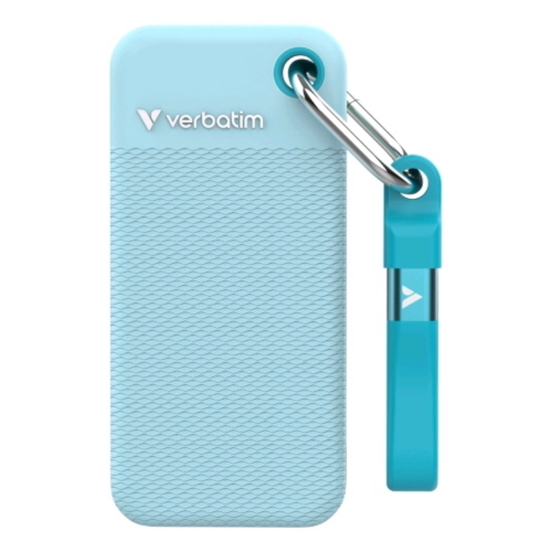 Verbatim pocket ssd 1tb esterno portatile usb-c 3.2 gen 2 (3.1 gen 2) lettura 10.000 mb/s scrittura 10.000 mb/s azzurro