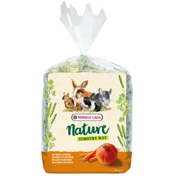 Versele Laga Nature Fieno Timothy 500 gr Carota e Zucca - Mangime per conigli - 1° ORDINE? scegli tra BZR5 - BZR20 + 200 pt fedeltà