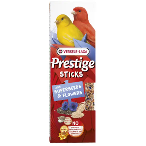 Versele Laga Prestige Stick Canarini 1 stick: Superseeds e fiori - Mangime per uccelli - 1° ORDINE? scegli tra BZR5 - BZR20 + 200 pt fedeltà