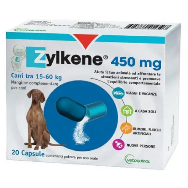 Vetoquinol Zylkene Neo Rilassante Compresse per cani e gatti 450 mg 20 Compresse - Integratori per gatti - 1° ORDINE? scegli tra BZR5 - BZR20 + 200 pt fedeltà