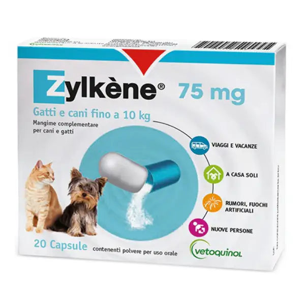 Vetoquinol Zylkene Neo Rilassante Compresse per cani e gatti 75 mg 20 Compresse - Integratori per gatti - 1° ORDINE? scegli tra BZR5 - BZR20 + 200 pt fedeltà