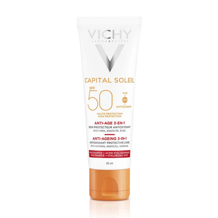 Vichy Capital Soleil Crema Solare Viso Anti Età Antiossidante SPF50 50ml