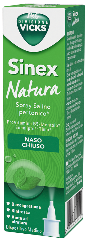 Vicks Sinex Natura Spray Salino Ipertonico Naso Chiuso 20 ml