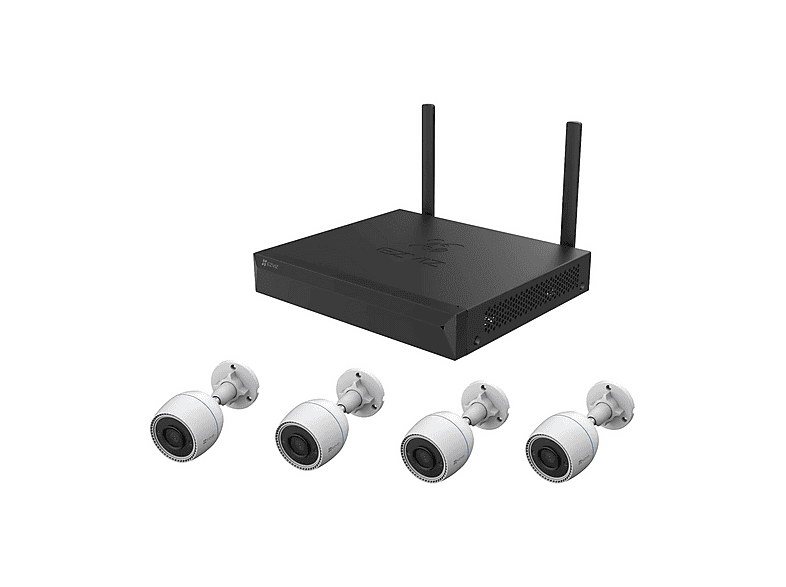 VIDEOCAMERA SORVEGLIANZA EZVIZ KIT X5S + H3C 2MP (x4), da Esterno, Connettività WIFI, Funzione visione notturna, Microfono integrato, Sistema di alimentazione: Elettrico