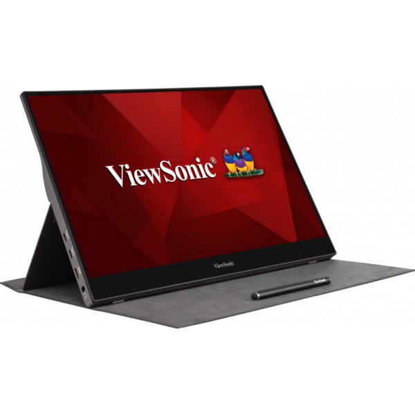 Viewsonic TD1655 Monitor PC 396 cm (15.6) 1920 x 1080 Pixel Full HD LED Touch screen Multi utente Nero Argento