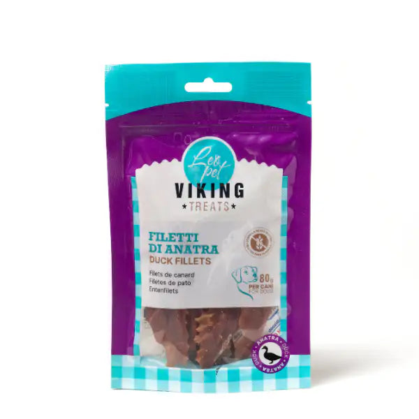 Viking Treats Snack Naturale Dog Filetti 80 gr Anatra - 1° ORDINE? scegli tra BZR5 - BZR20 + 200 pt fedeltà