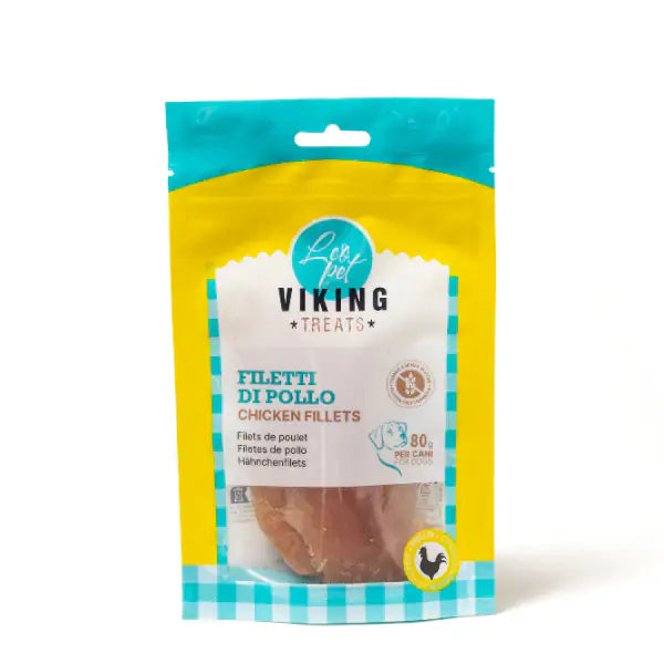 Viking Treats Snack Naturale Dog Filetti 80 gr Pollo - 1° ORDINE? scegli tra BZR5 - BZR20 + 200 pt fedeltà