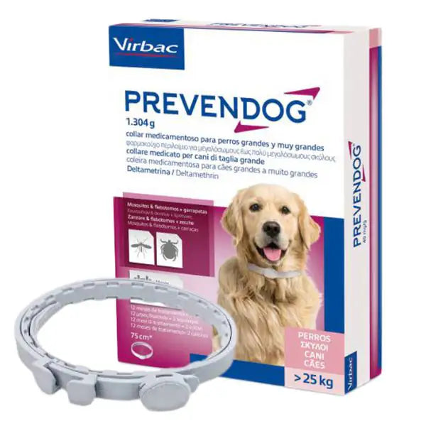 Virbac Collare Antiparassitario Prevendog 1 collare da 75 cm peso superiore a 25 kg - Antiparassitario per cani - 1° ORDINE? scegli tra BZR5 - BZR20 + 200 pt fedeltà