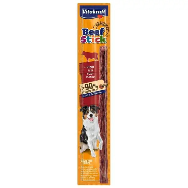 Vitakraft Beef Stick Snack per cani 12 gr Manzo - confezione da 25 pezzi - 1° ORDINE? scegli tra BZR5 - BZR20 + 200 pt fedeltà