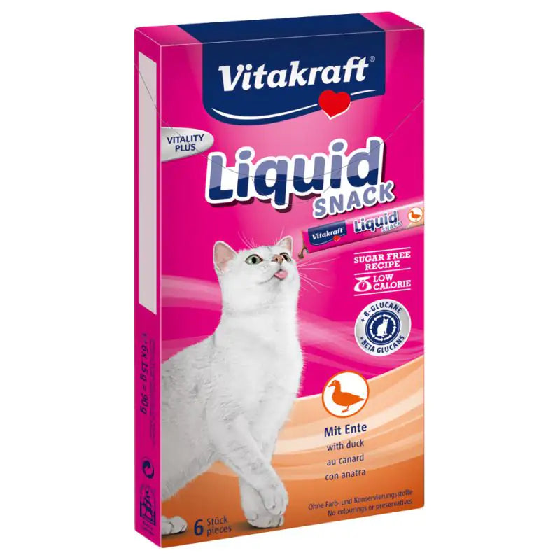Vitakraft Cat Liquid Snack cremosi per gatti 90 gr Anatra - 1° ORDINE? scegli tra BZR5 - BZR20 + 200 pt fedeltà