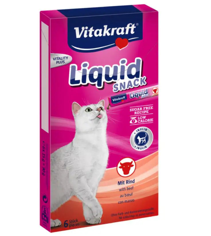 Vitakraft Cat Liquid Snack cremosi per gatti 90 gr Manzo - 1° ORDINE? scegli tra BZR5 - BZR20 + 200 pt fedeltà