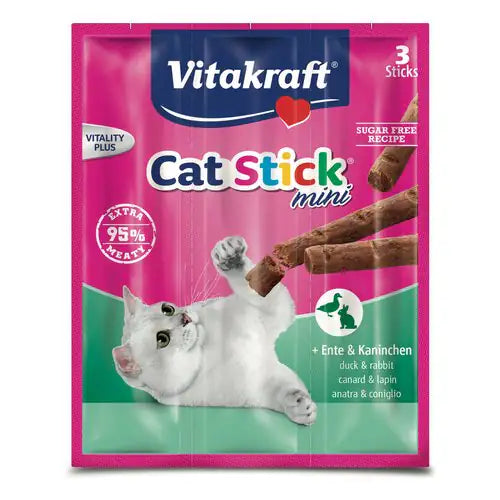 Vitakraft Cat Stick Mini 18 gr Anatra e coniglio - 1° ORDINE? scegli tra BZR5 - BZR20 + 200 pt fedeltà