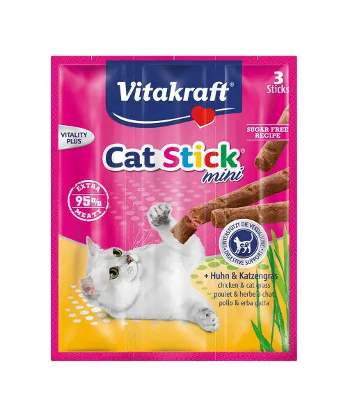 Vitakraft Cat Stick Mini 18 gr Pollo e erbe - 1° ORDINE? scegli tra BZR5 - BZR20 + 200 pt fedeltà