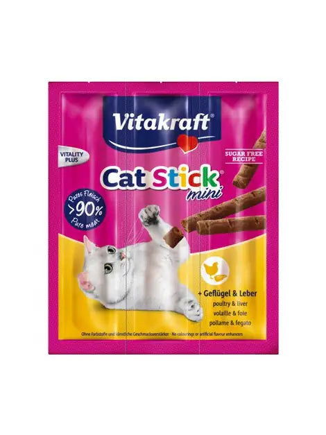 Vitakraft Cat Stick Mini 18 gr Pollo e fegato - 1° ORDINE? scegli tra BZR5 - BZR20 + 200 pt fedeltà