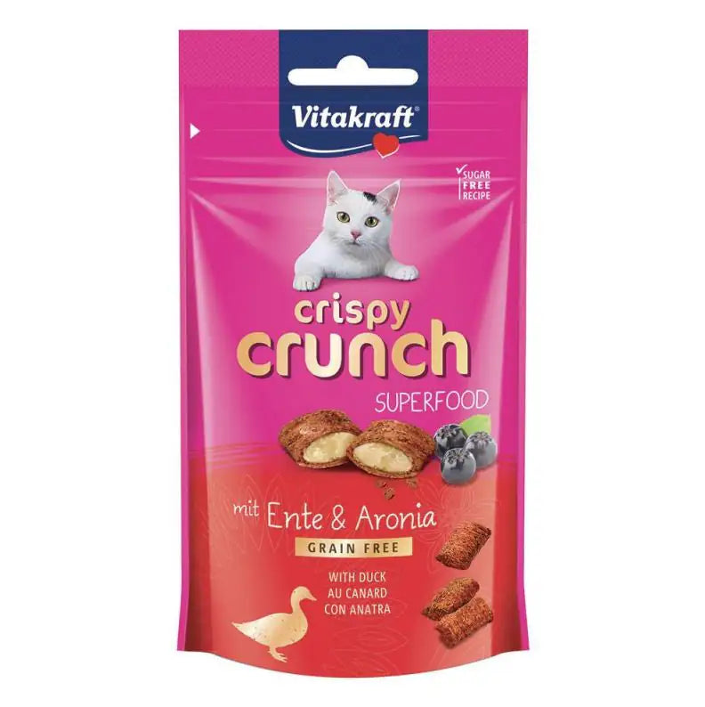 Vitakraft Gatto Crispy Crunch 60 gr Anatra e Aronia - 1° ORDINE? scegli tra BZR5 - BZR20 + 200 pt fedeltà