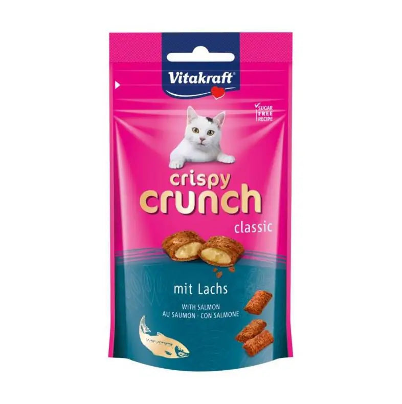 Vitakraft Gatto Crispy Crunch 60 gr Salmone - 1° ORDINE? scegli tra BZR5 - BZR20 + 200 pt fedeltà