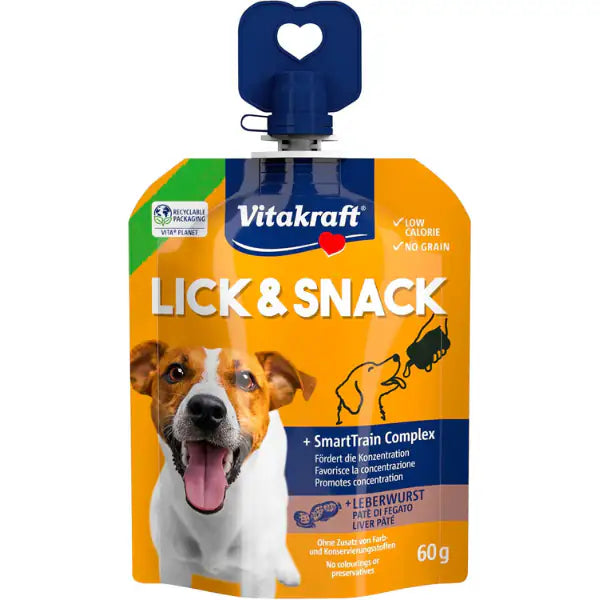 Vitakraft Lick & Snack Grain Free in crema formato Squeezy pouch richiudibile da 60 gr Fegato - 1° ORDINE? scegli tra BZR5 - BZR20 + 200 pt fedeltà Vitakraft Lick & Snack Grain Free in crema formato Squeezy pouch richiudibile da 60 gr Fegato - 1° ORDINE? scegli tra BZR5 - BZR20 + 200 pt fedeltà