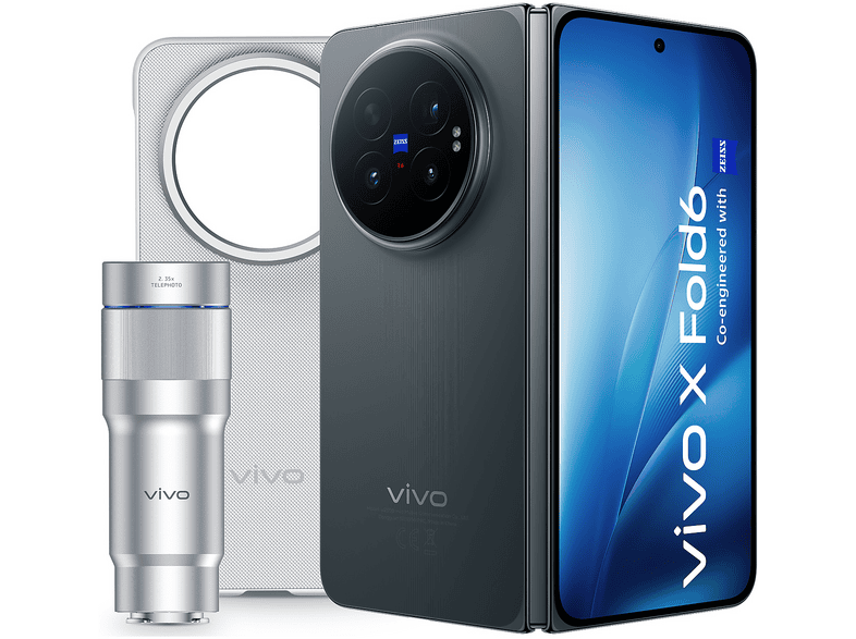 VIVO X Fold6 12+512GB, inclusi cover + teleconverter, 512 GB, Black