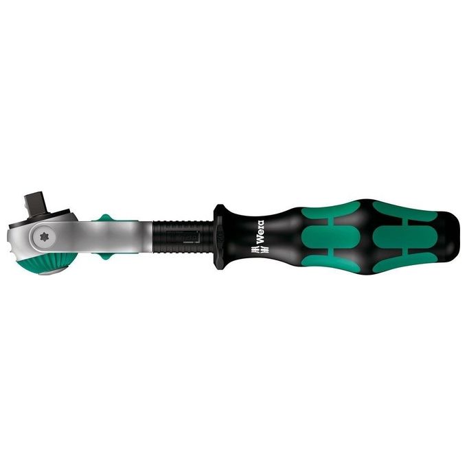 Wera 05003500001 Zyklop Speed Adattatore per bussola 1-4'' con 72 denti angolo di ritorno 5° testa orientabile posizioni fisse 0° 15° 90° colore Nero Verde
