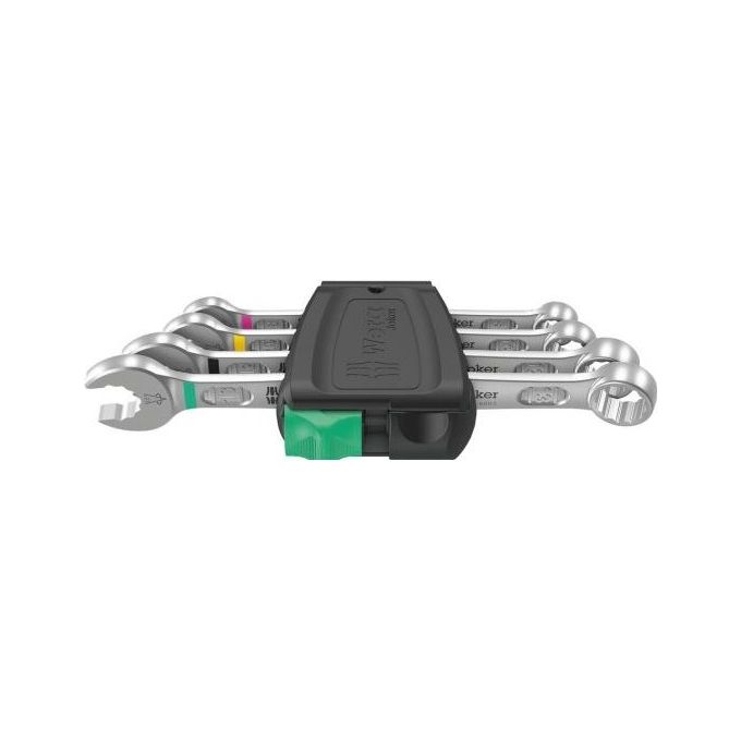 Wera 05020228001 6003 Joker Assortimento chiavi a forchetta e poligonale 4 pezzi con geometria doppio esagono e inclinazione 15° colore Nero Wera 05020228001 6003 Joker Assortimento chiavi a forchetta e poligonale 4 pezzi con geometria doppio esagono e inclinazione 15° colore Nero