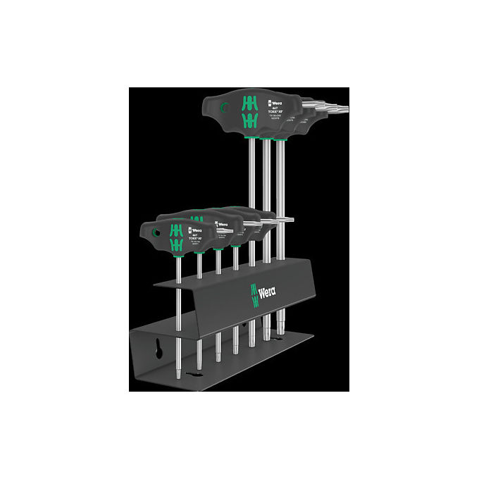Wera 05023456001 467-7 TORX HF Set 2 Set di cacciaviti 7 pezzi con impugnatura a T profilo TORX acciaio ad alta resistenza colore Nero Verde Wera 05023456001 467-7 TORX HF Set 2 Set di cacciaviti 7 pezzi con impugnatura a T profilo TORX acciaio ad alta resistenza colore Nero Verde
