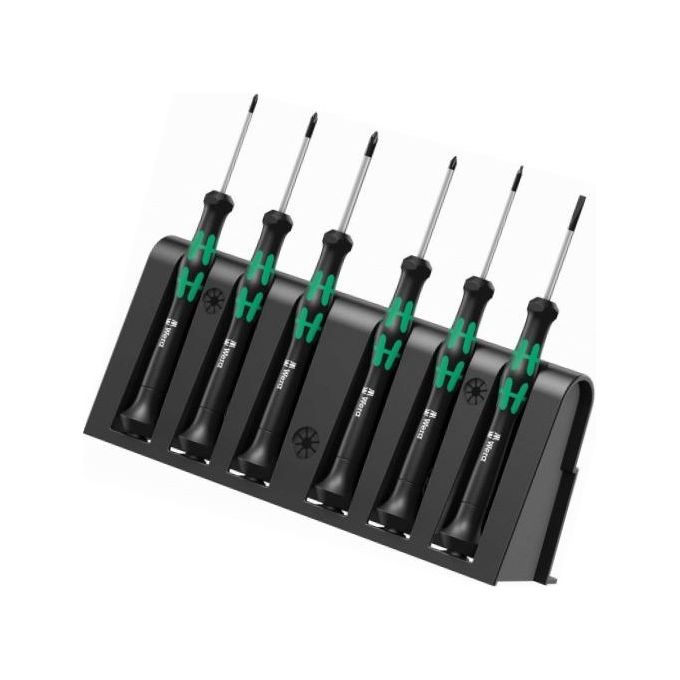 Wera 05030181001 2050-6 Set di Cacciaviti per Elettronica 6 Pezzi con Supporto Punte Phillips Taglio TORX Plus Microstix Impugnatura Ergonomica Isolata colore Nero Verde Wera 05030181001 2050-6 Set di Cacciaviti per Elettronica 6 Pezzi con Supporto Punte Phillips Taglio TORX Plus Microstix Impugnatura Ergonomica Isolata colore Nero Verde