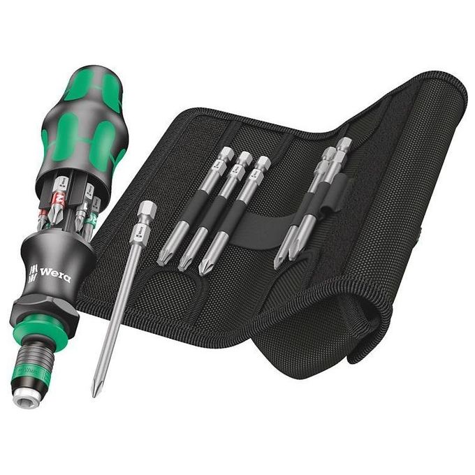 Wera 05051017001 Kraftform Kompakt 20 Tool Finder 2 Set di Cacciaviti Multifunzione con 13 Pezzi Custodia Integrata Impugnatura Ergonomica Rapidaptor colore Nero Verde