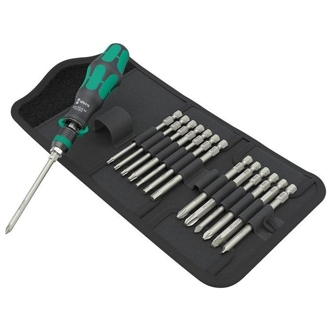 Wera 05051061001 Kraftform Kompakt 838 RA-R M Cacciavite a Cricchetto con Portainserti Rapidaptor 15 Pezzi Attacco 1-4'' Dentatura Fine 36 Denti Angolo di Ritorno 10° Manico Kraftform Multicomponente Magnetico Colore Nero-Verde Wera 05051061001 Kraftform Kompakt 838 RA-R M Cacciavite a Cricchetto con Portainserti Rapidaptor 15 Pezzi Attacco 1-4'' Dentatura Fine 36 Denti Angolo di Ritorno 10° Manico Kraftform Multicomponente Magnetico Colore Nero-Verde