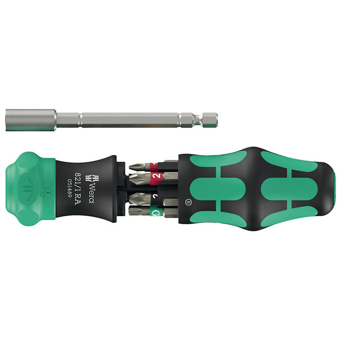 Wera 05051519001 Kraftform Kompakt 28 RA 1 Set di cacciaviti con funzione di cricchetto 6 pezzi colore Nero-Verde