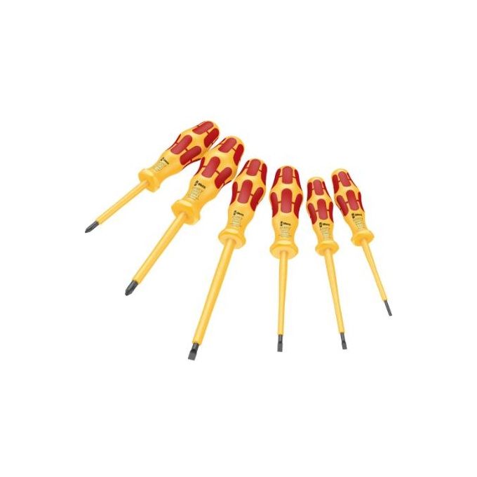 Wera 05051575001 1060 i 1062 i Set Cacciaviti Kraftform VDE 6 pezzi isolati 1000V colore Rosso Giallo