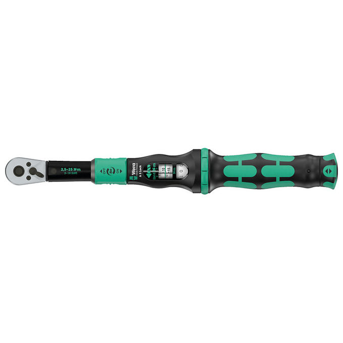 Wera 05075690001 Click-Torque Lock A 5 Chiave dinamometrica Meccanica 2,5 - 25 Nm Precisione ± 4% colore Nero Verde
