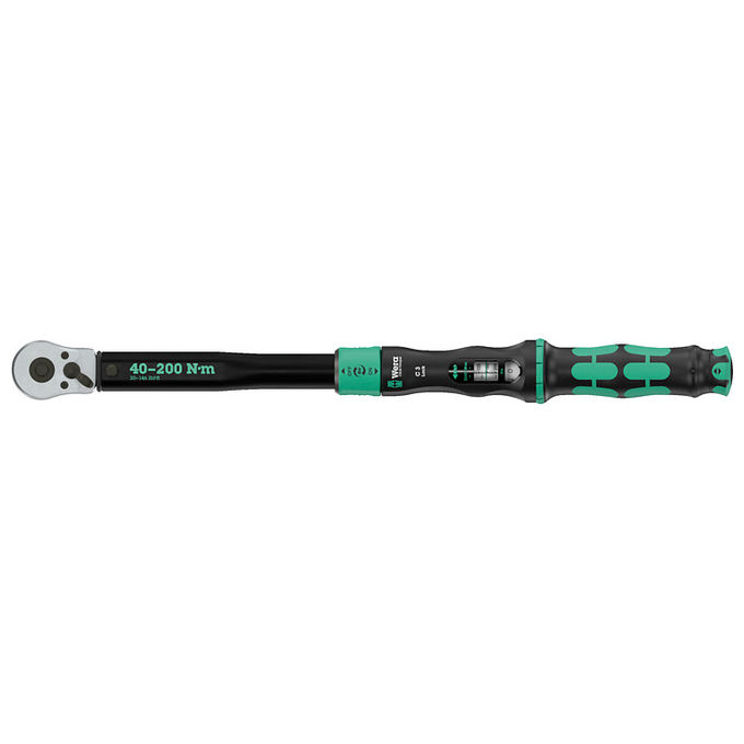 Wera 05075692001 Click-Torque Lock C 3 Chiave dinamometrica 40-200 Nm 1-2 pollice con cricchetto reversibile 45 denti precisione ± 3% colore Nero Verde