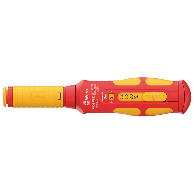 Wera 05075870001 7508 VDE Cacciavite dinamometrico 0,4 - 2 Nm con isolamento VDE attacco 9 mm esagonale colore Nero Verde