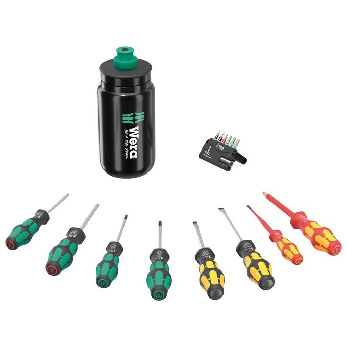 Wera 05100028001 Set Cacciavite dritto 8 pezzi Phillips A taglio Torcia Design ergonomico Portapunte colore Nero