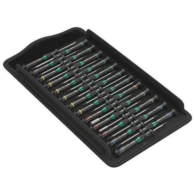Wera 05134000001 Kraftform Micro Big Pack 1 Set di 25 cacciaviti con impugnatura ergonomica e punte Black Point colore Nero Verde Wera 05134000001 Kraftform Micro Big Pack 1 Set di 25 cacciaviti con impugnatura ergonomica e punte Black Point colore Nero Verde