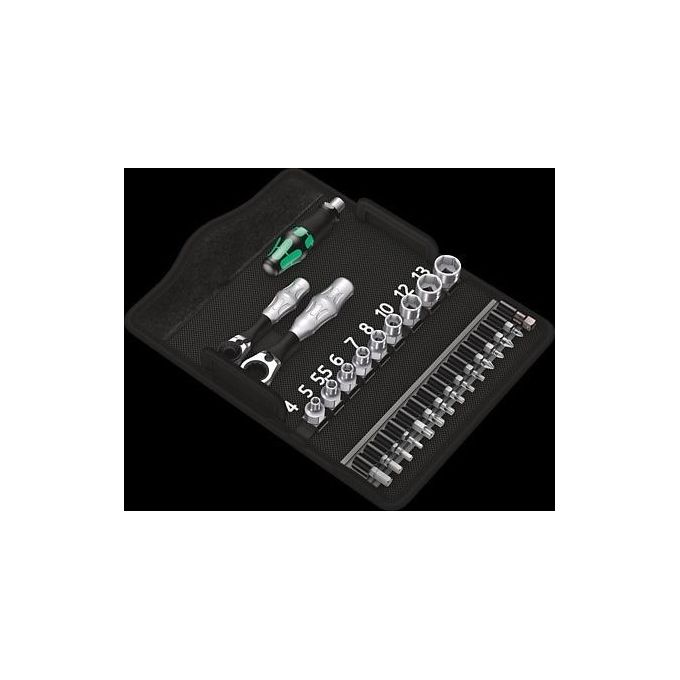 Wera 05135918001 Kraftform Kompakt Zyklop Mini 2 Set di chiavi a bussola con cricchetto 27 pezzi in acciaio cromo-vanadio per spazi ristretti colore Nero Wera 05135918001 Kraftform Kompakt Zyklop Mini 2 Set di chiavi a bussola con cricchetto 27 pezzi in acciaio cromo-vanadio per spazi ristretti colore Nero