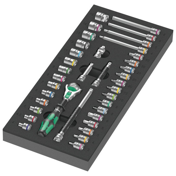 Wera 05150110001 8000 A Zyklop Set di attrezzi 37 pezzi Testa cricchetto inclinabile Sistema di bloccaggio Facile accesso spazi ristretti colore Nero Verde Wera 05150110001 8000 A Zyklop Set di attrezzi 37 pezzi Testa cricchetto inclinabile Sistema di bloccaggio Facile accesso spazi ristretti colore Nero Verde