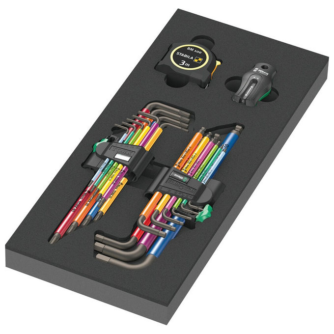 Wera 05150140001 Set di chiavi esagonali a L Metrico 20 pz con inserto in schiuma resistente a acqua e olio colore Nero Wera 05150140001 Set di chiavi esagonali a L Metrico 20 pz con inserto in schiuma resistente a acqua e olio colore Nero