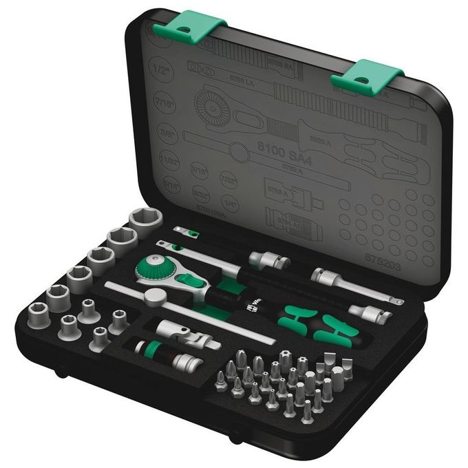 Wera 5000000000 Zyklop Speed Kit Cricchetto 1-4'' con 41 Pezzi Acciaio al Cromo Vanadio colore Argento Wera 5000000000 Zyklop Speed Kit Cricchetto 1-4'' con 41 Pezzi Acciaio al Cromo Vanadio colore Argento