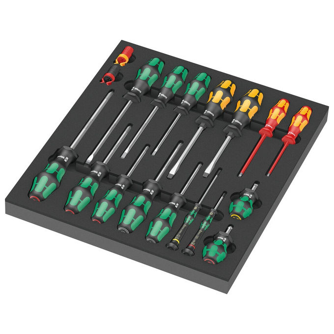 Wera 9710 Termoformato in spugna giravite Set 1 18 pezzi colore Bicolore Wera 9710 Termoformato in spugna giravite Set 1 18 pezzi colore Bicolore