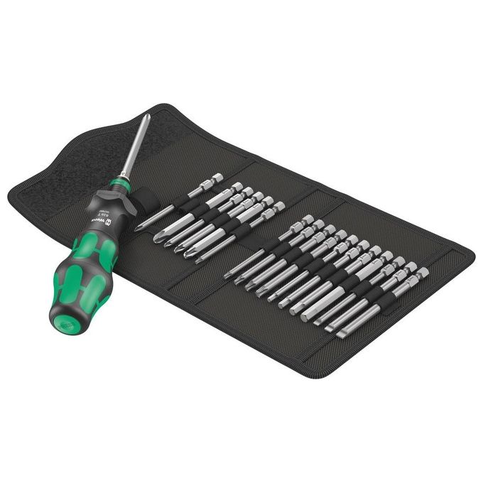 Wera KRAFTFORM KOMPAKT TURBO 1 Set di cacciaviti multifunzione con funzione Turbo meccanica 4x velocita' porta-inserti Rapidaptor 19 pezzi colore Nero Wera KRAFTFORM KOMPAKT TURBO 1 Set di cacciaviti multifunzione con funzione Turbo meccanica 4x velocita' porta-inserti Rapidaptor 19 pezzi colore Nero