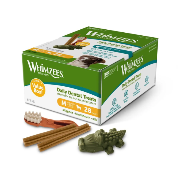 Whimzees Dog Variety Value Box Snack dentale Naturale per cani Medium: per cani 12-18 kg - 1° ORDINE? scegli tra BZR5 - BZR20 + 200 pt fedeltà Whimzees Dog Variety Value Box Snack dentale Naturale per cani Medium: per cani 12-18 kg - 1° ORDINE? scegli tra BZR5 - BZR20 + 200 pt fedeltà