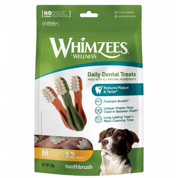 Whimzees Snack dentale Naturale Spazzolino 12 Stick - 1° ORDINE? scegli tra BZR5 - BZR20 + 200 pt fedeltà