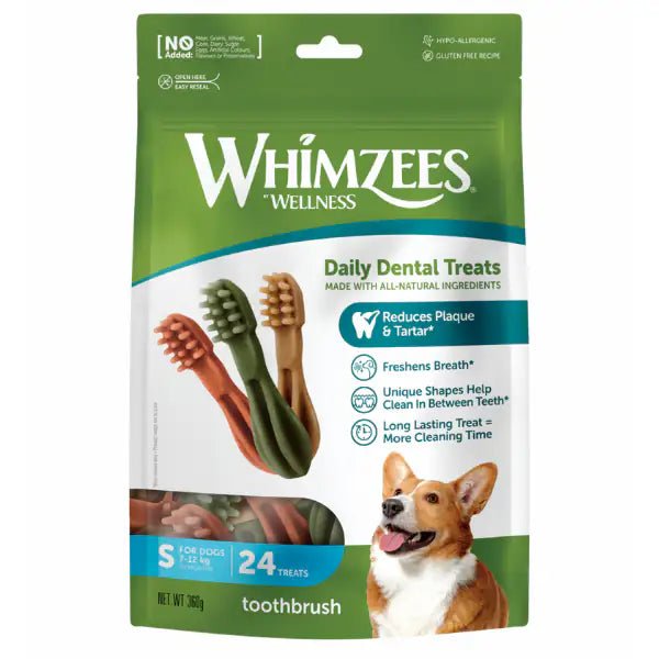 Whimzees Snack dentale Naturale Spazzolino Small 24 Stick - 1° ORDINE? scegli tra BZR5 - BZR20 + 200 pt fedeltà